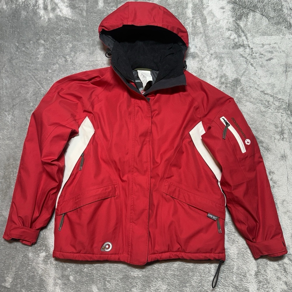 Rossignol Ski Jacket Sz S Women Gore-Tex Snow Board Red White Waterproof